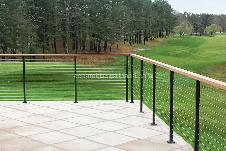 fascia stainless steel balcony cable railing