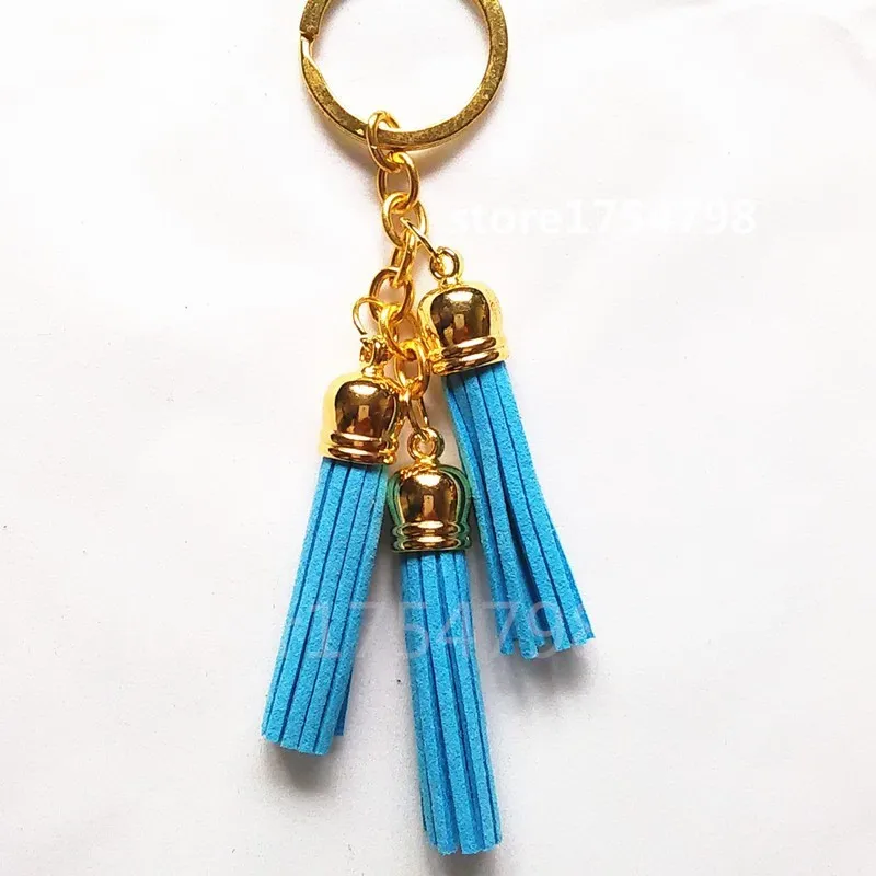 2016 New Arrival Leather Design Superfine Fiber 3 Tassel Keychains