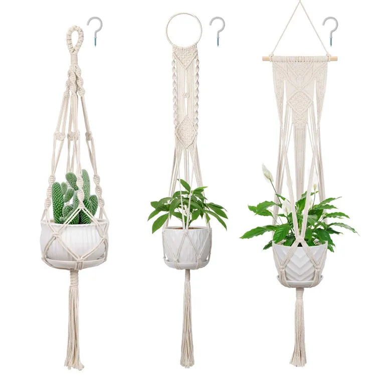 Utensili Per Il Giardinaggio Appendiabiti Per Piante Macrame Piante Sospese Plant Hangers Corda - Foto 5
