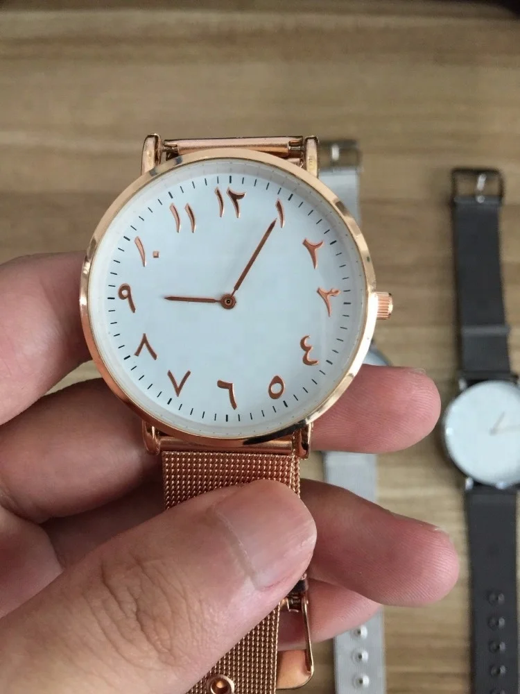 Support Customized Odm Oem Anti Clockwise Arabic Numerals Dial Wrist Watch Fashion Designer Brands Quartz Watches