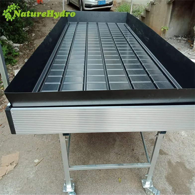 Nursery Growing Tables 4x8 Grow Trays Flood Drain Rolling Bench