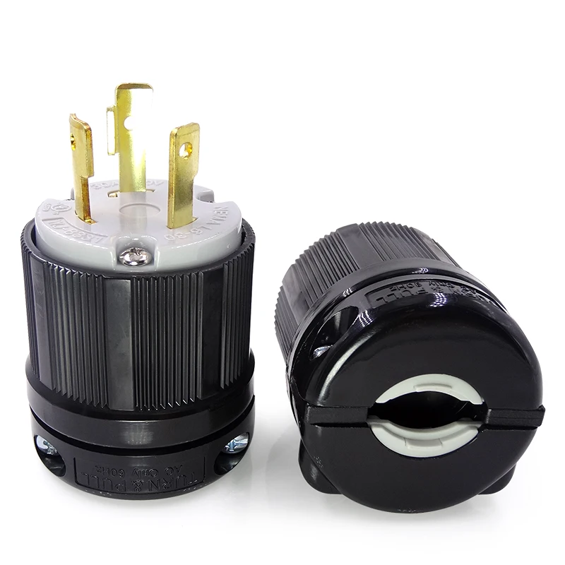 オス型ツイストターンロック電源プラグコネクタ NEMA L6-30P 30A 250V