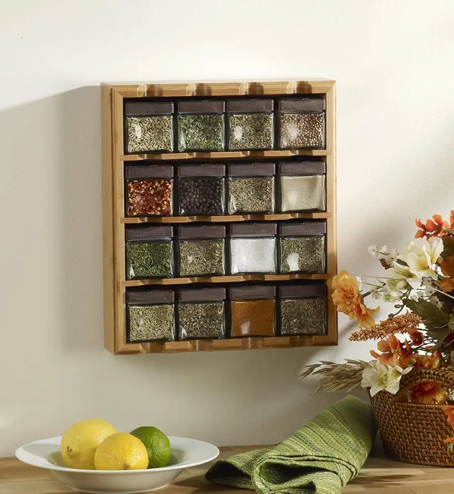 Bamboo 18 Jar Spice Rack