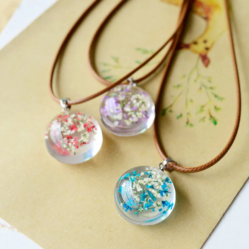 Real Flower Necklace/resin Jewelry 