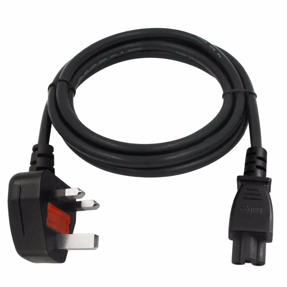 Wire UK 3 Pin Plug to IEC C5 Power Cord Cable 27