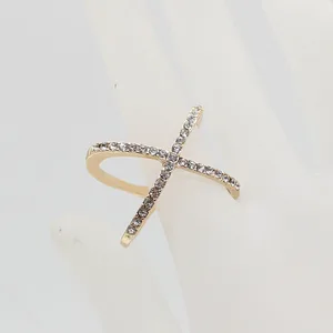 Wholesale Fashion Cross-Shape Rings Men Unisex Classic Personalized Alloy Material Plating Engagement Party Anniversary Free