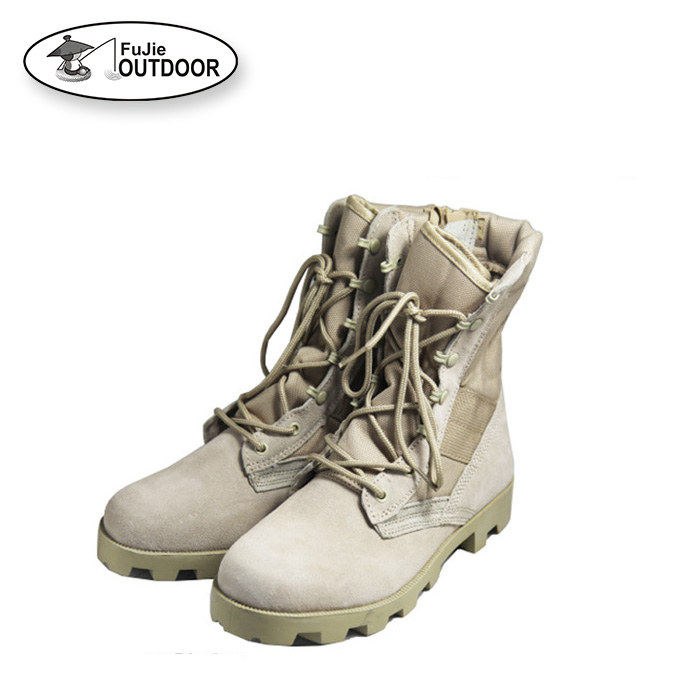Военные ботинки Tan - Mountaineer на подошве, военные ботинки для пустыни с боковой молнией (кожа), 9 дюймов