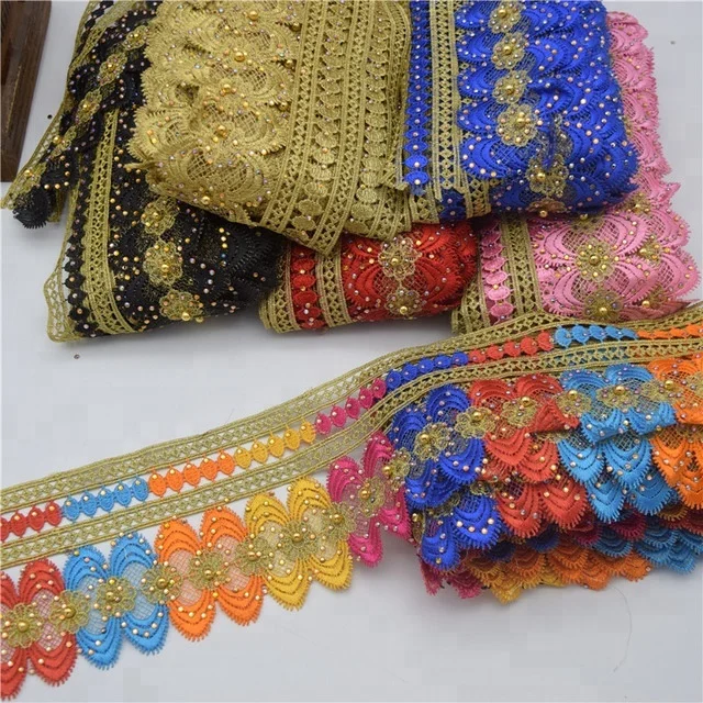Embroidered Motif Lace Nigeria Venice Trim African Lace Trim Wide 11CM
