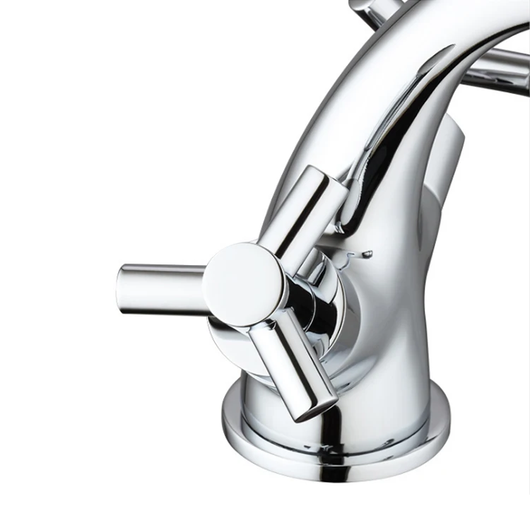 Modern Brass Crosshead Lever Basin Tap - Chrome manufacture