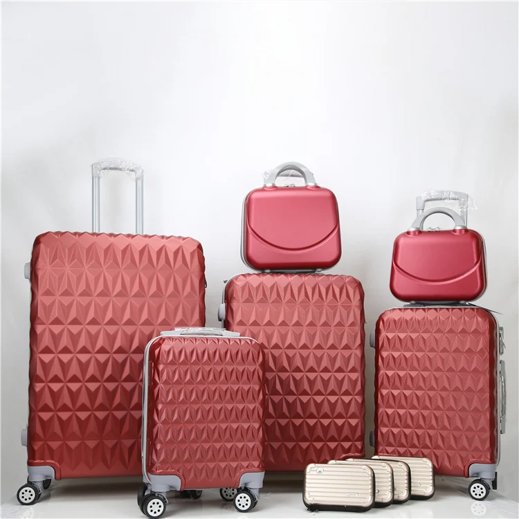 Source Good price ABS/PC 6 pieces set luggage bag travel trolley luggage  with 4 wheels on m.