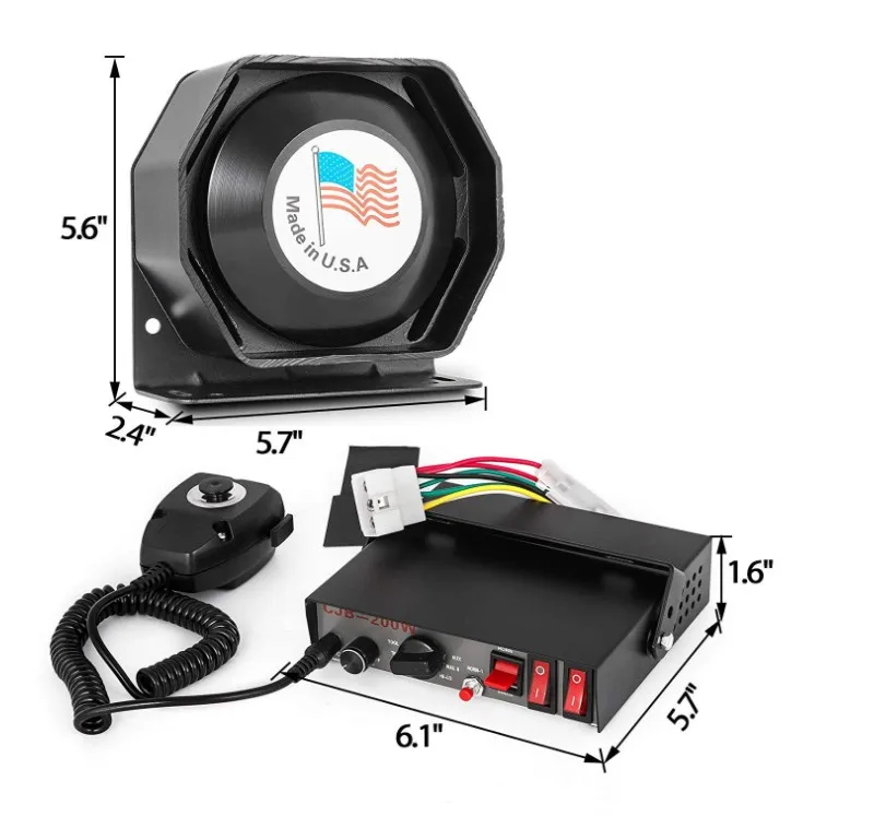 
 Система сигнализации GDWLLIGHTING, 12 В, 200 Вт, 8 динамиков, микрофон  