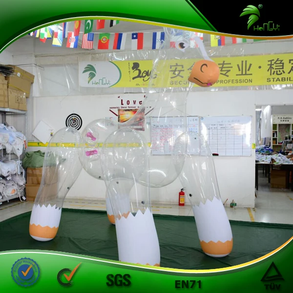 Inflatable Custom Transparent Clear  Horse Riding on  Horse Inflatable Toy Animal