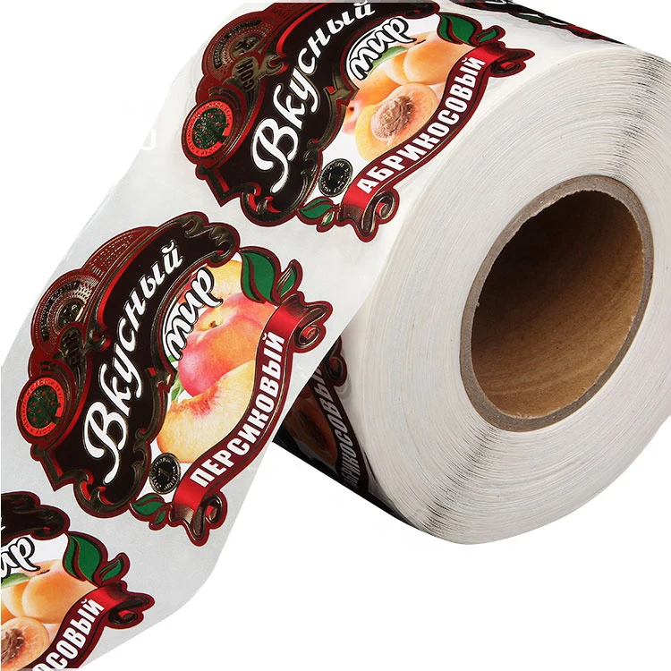 Printing Custom Roll Packaging Private Logo Label Food Jar Bottle Cap Seal Sticker
