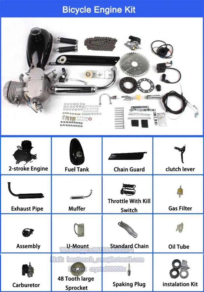 2 STROKE 66CC BAD A$$ High Performance  Motorized Bicycle Cylinder Carb Kit. 