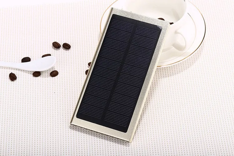 
Ультратонкое портативное Внешнее зарядное устройство с логотипом на заказ, водонепроницаемое зарядное устройство с двойным usb-портом на солнечной батарее 20000 мАч 