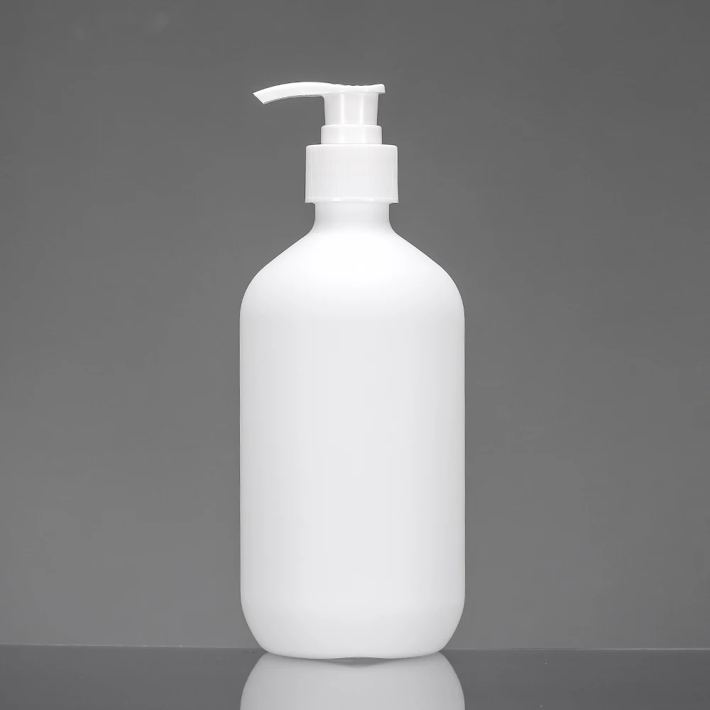 Custom Labels Printing 500ml HDPE Boston White Plastic Pump Empty Shampoo Bottles for Hair Conditioner