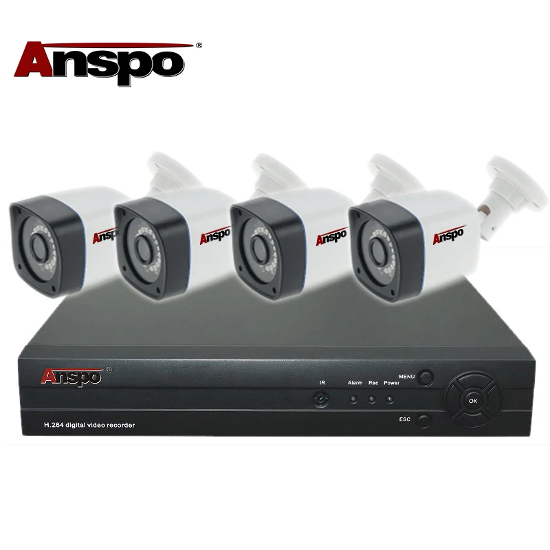 Anspo Digital Video Recorder HD DVR/ NVR Network 4 CH CCTV 