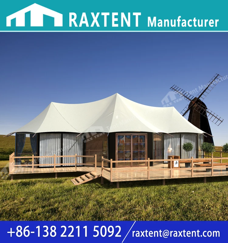 100 SQM Tent House for Permanent Living Luxury Tent Home with Glass Wall