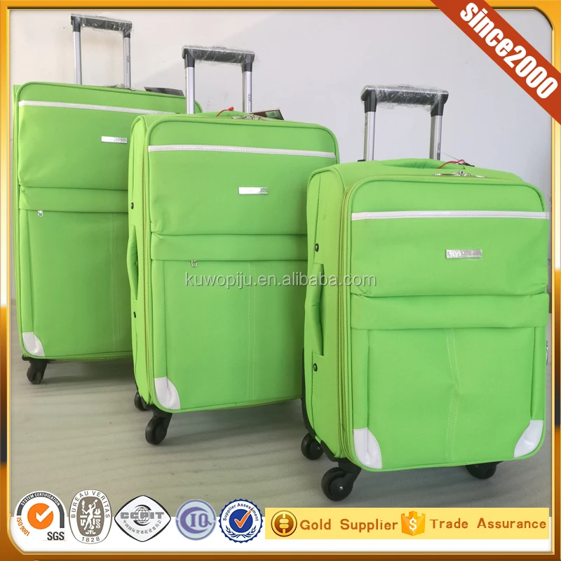 Polyester Soft Fabric Piece Travel Trolley Bag Set Grey