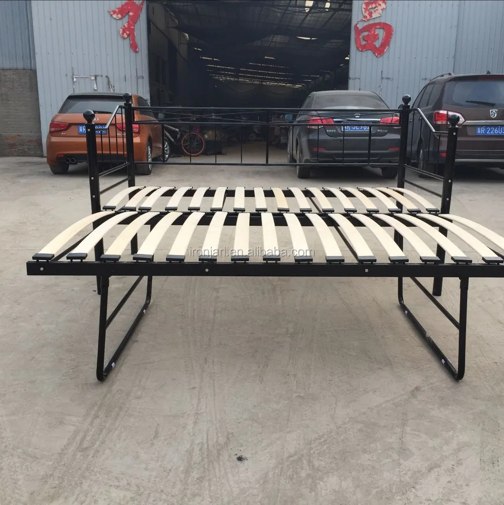 Modern Cheap Metal Frame Wrought Iron Sofa Day Bed With Trundle Bed Y