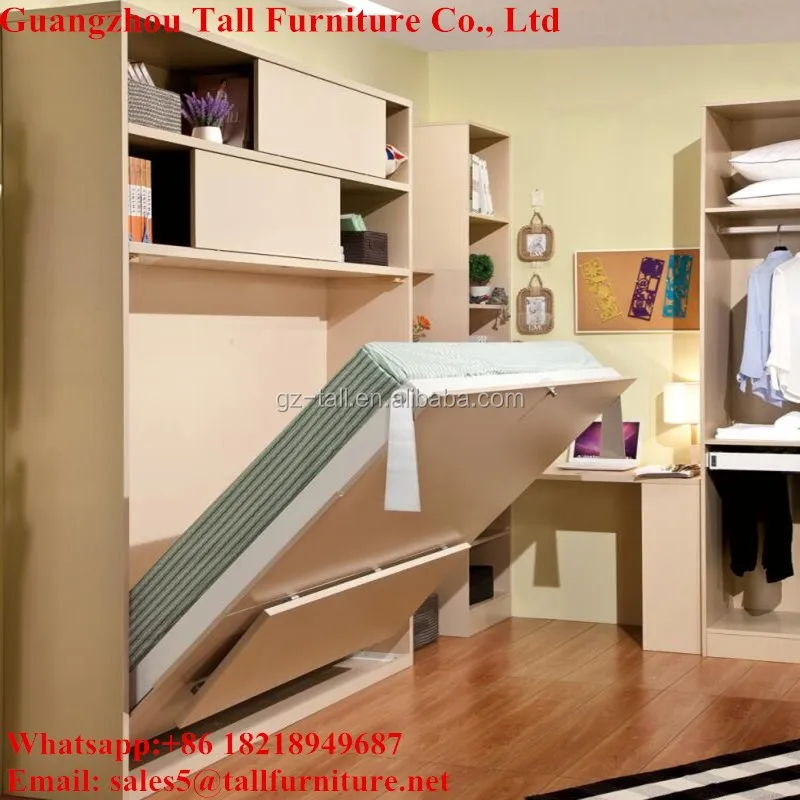Кабинет сложить wall bed с книжный шкаф и стол Мерфи кровать TA-K17