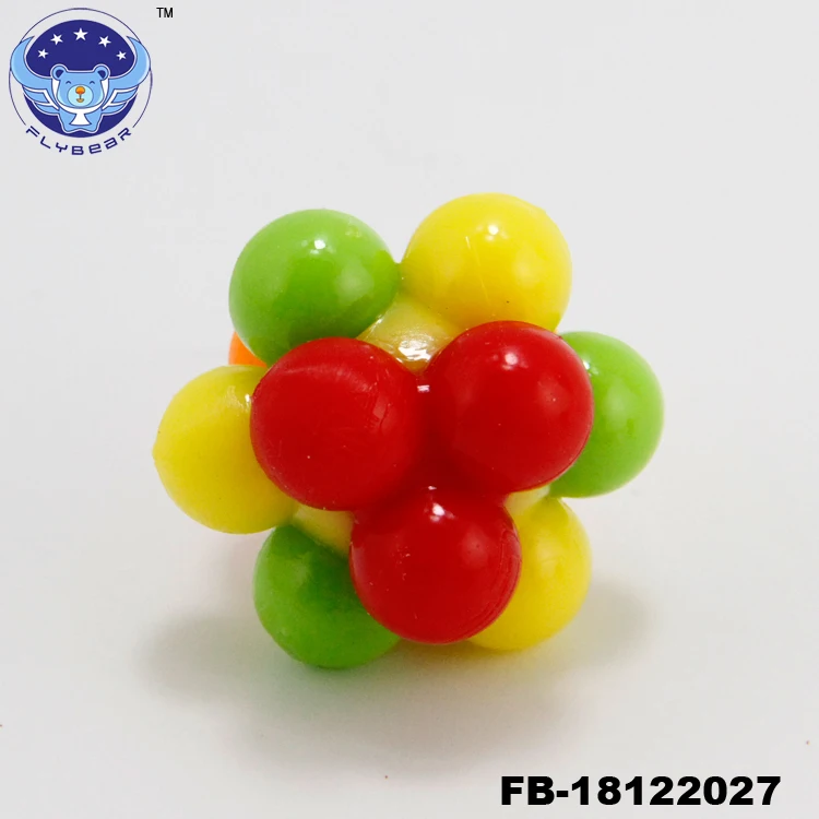 Новинка 2021, популярный Красочный мягкий резиновый мяч атомной формы, игрушка для декомпрессии