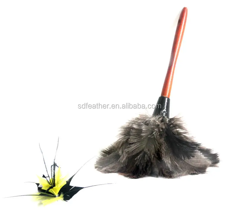 Free shipping feather cleaning brush with wooden handle 36cm Ostrich Feather Duster