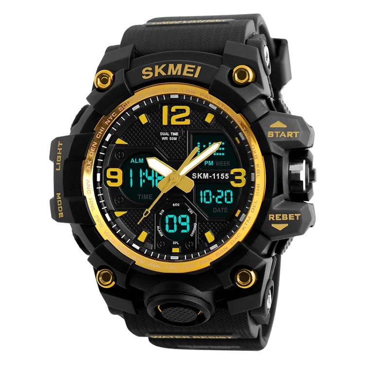 Skmei 1155B горячая Распродажа водонепроницаемые аналоговые цифровые часы мужские наручные часы спортивные наручные часы