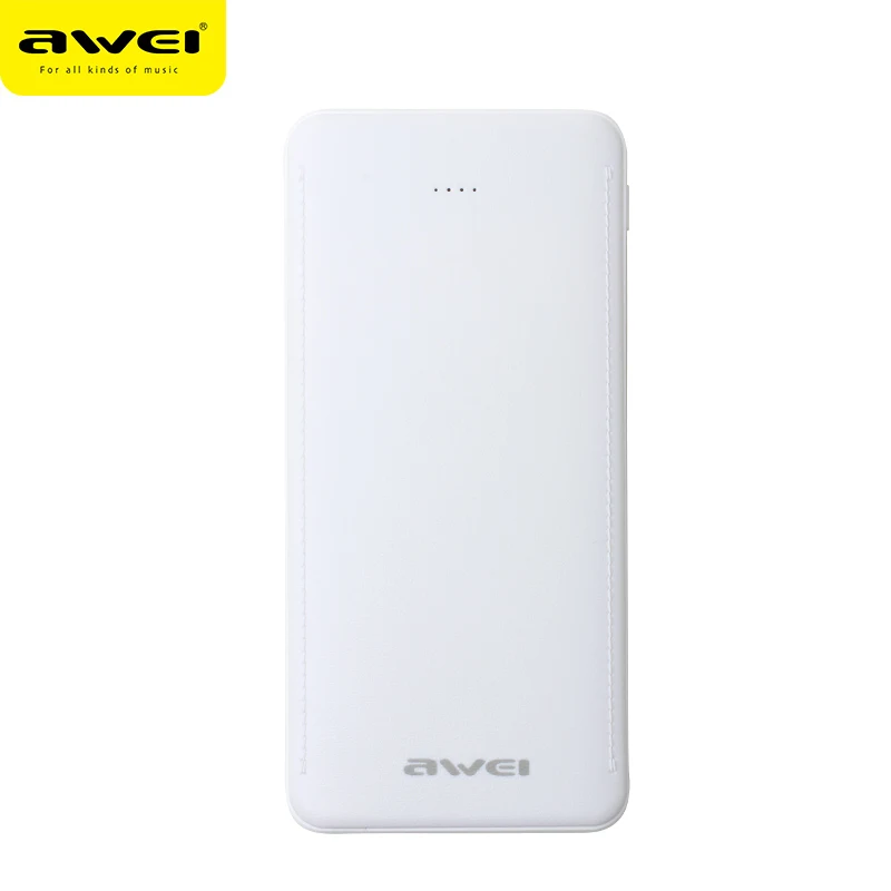 Factory ODM OEM Service 10000mAh Power Bank Awei P51K Portable 2 USB Power Bank Fast Charging