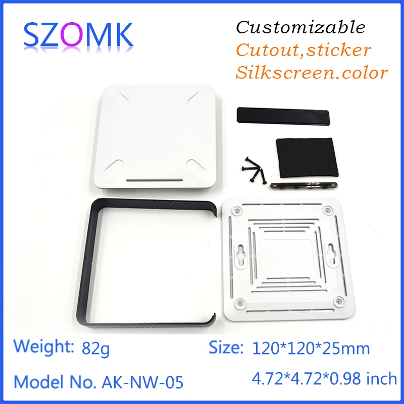 Plastic Network Enclosure Wifi Router and Modems case 120*120*25mm