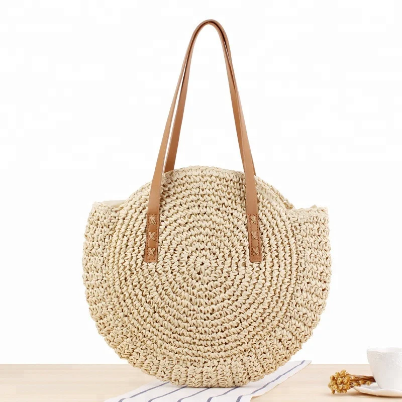 raffia round bolsa