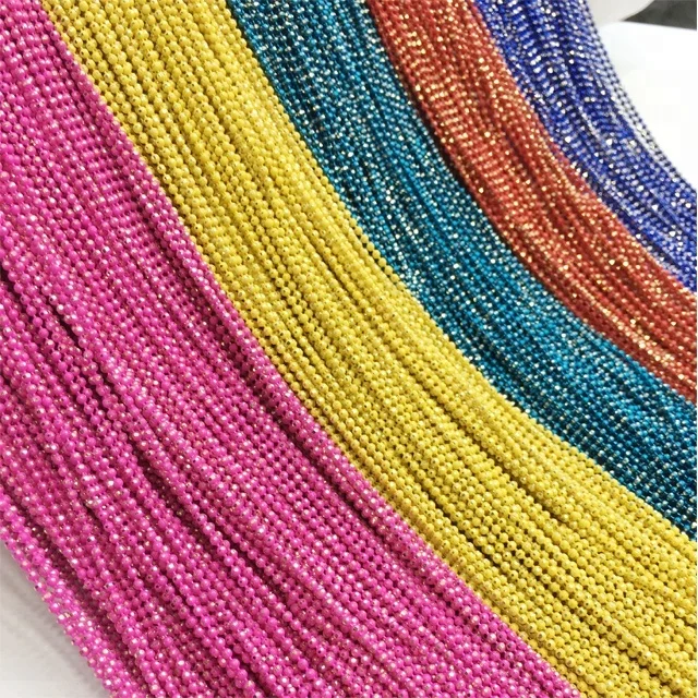 Ch002 оптовая продажа красочная металлическая цепь 1 5 мм латунная шариковая для украшения обуви