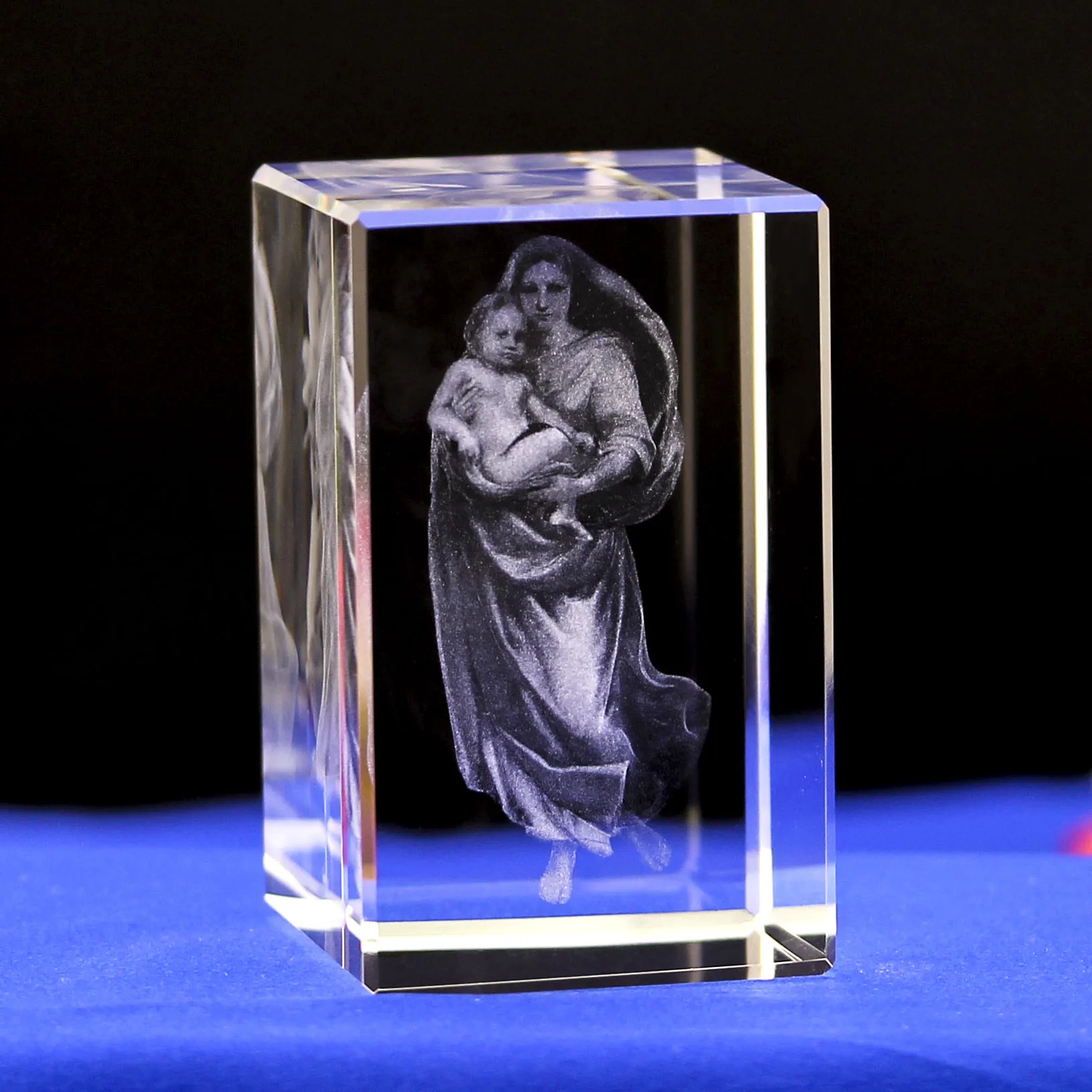 Customized 3D laser crystal block religious gifts factory