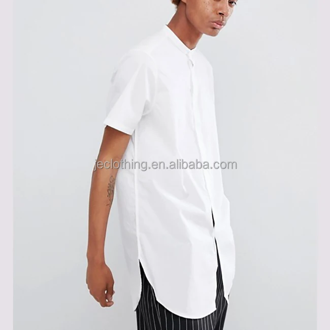 longline grandad collar shirt