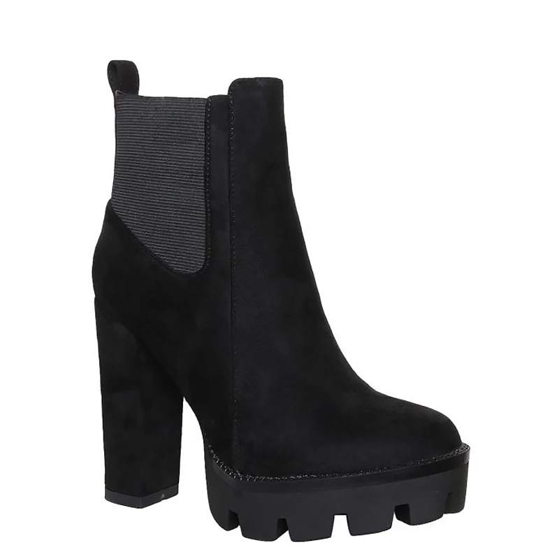 
 WETKISS/Новые дешевые женские ботильоны для зрелых женщин женские высокие сапоги; Женские модные ботинки «Челси» на толстой подошве на высоком каблуке; Женская обувь; Оптовая продажа  