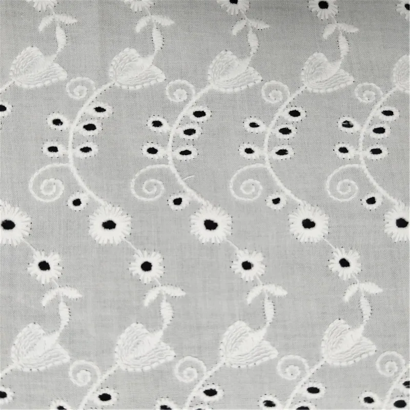 Женское белое кружевное платье из 100% хлопка с вышивкой