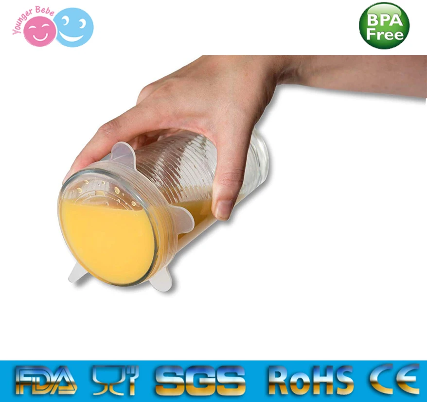 Силиконовые растягивающиеся крышки, многоразовые пищевые герметичные крышки для контейнеров, чашек, тарелок и кастрюль