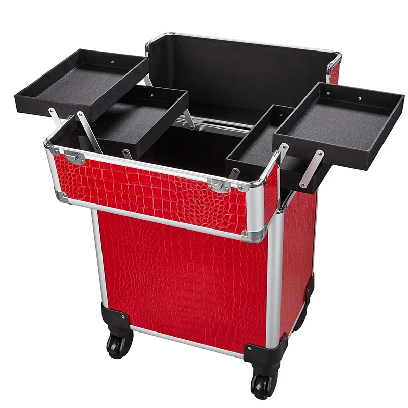 Professional Makeup Box Large Capacity with Wheels