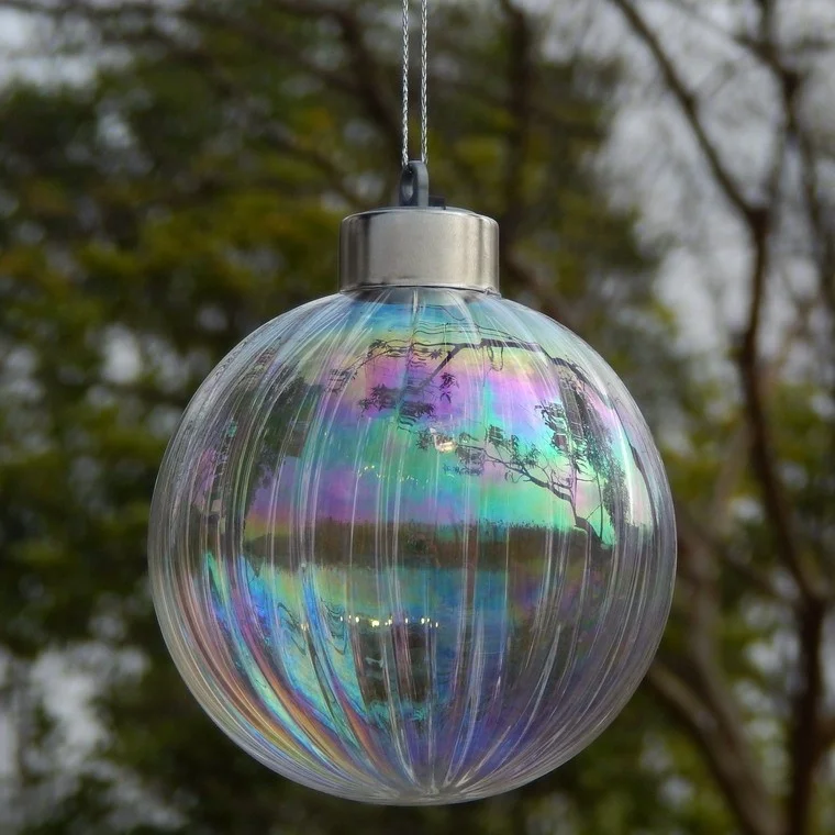 Handmade Borosilicate Stripe Glass Bubble Lamp Shades with 2 Holes