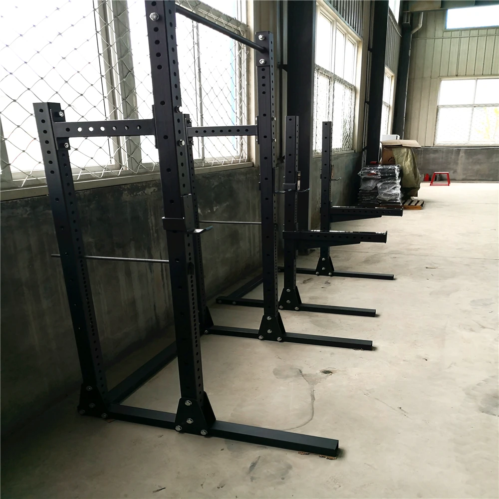 Фитнес-оборудование силовая стойка половинная для приседаний плоская регулируемая