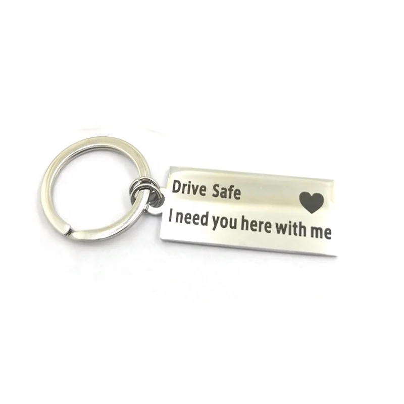 
Двойные круги, металлический безопасный автомобильный брелок для ключей, нержавеющая сталь 