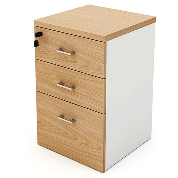 Büromöbel-Holzpaneel-Sockel Credenza Beweglicher Schrank mit drei Schubladen und Schloss