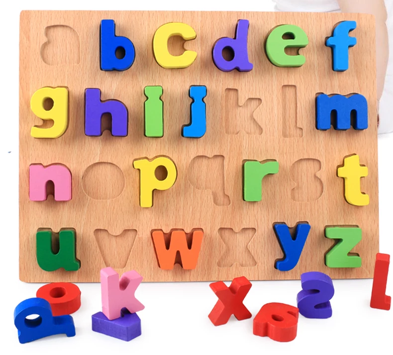Apprendimento in legno per bambini corpo Puzzle alfabeto Matematica Numero 