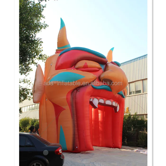 Customized Giant Inflatable Monster Devil Head Tunnel for Event Decoration ST1092