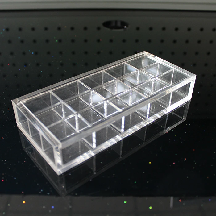 Customized Compartments Transparent  Acrylic Tea Bag Storage Box with Lid