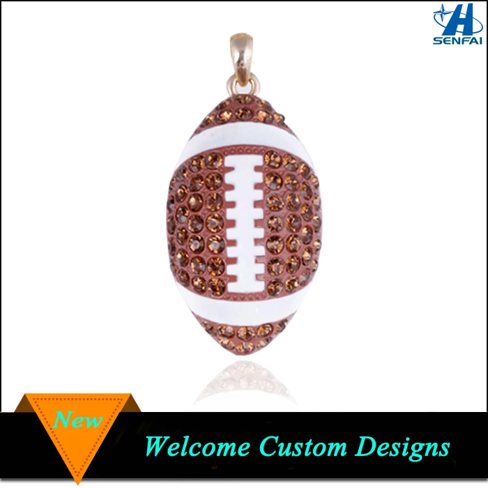 rhinestone football charms