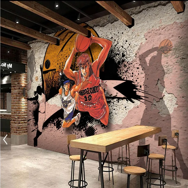 Murals Wall Art Anime SLAM Dunk Color 3D Sports Court Basketball Court  Oversized Background Wall Decoration boy-250*175CM(L*H) : Amazon.co.uk:  Sports & Outdoors