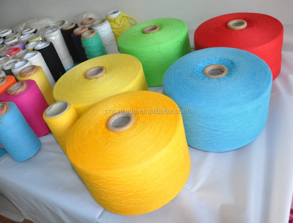121 Open End Eco Friendly Recycled Cotton Yarn Waste Textile Yarn Polyester Cotton Recycle Tshirt Yarn for Knitting