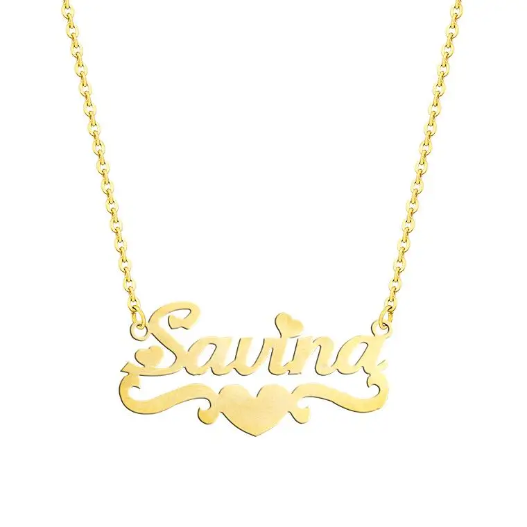 Custom Name Pendant With Heart 