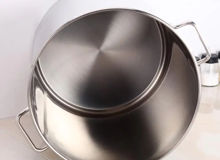 Soup Bucket/Soup Pot 201 Stainless Steel Composite Bottom Commercial Big  Soup Pot Braised Cooking Bucket (Size : 25cm) (30cm)